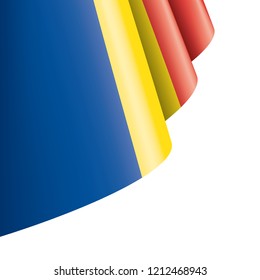 Romania flag, vector illustration on a white background