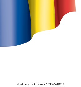 Romania flag, vector illustration on a white background