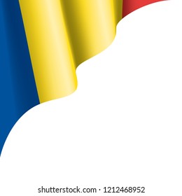 Romania flag, vector illustration on a white background