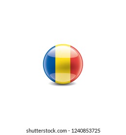 Romania flag, vector illustration on a white background