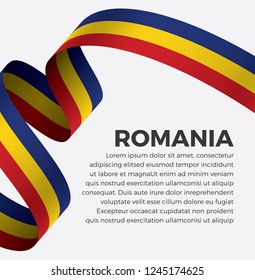 Romania flag, vector illustration on a white background