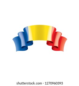 Romania flag, vector illustration on a white background