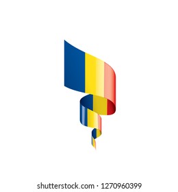 Romania flag, vector illustration on a white background