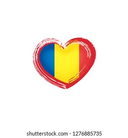 Romania flag, vector illustration on a white background
