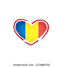 Romania flag, vector illustration on a white background