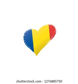 Romania flag, vector illustration on a white background
