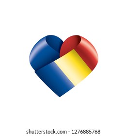 Romania flag, vector illustration on a white background