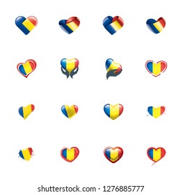 Romania flag, vector illustration on a white background