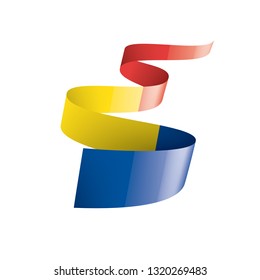 Romania flag, vector illustration on a white background