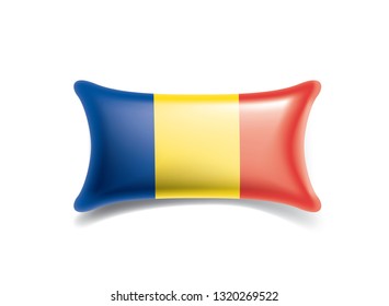 Romania flag, vector illustration on a white background