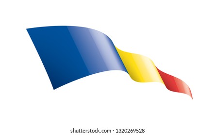 Romania flag, vector illustration on a white background