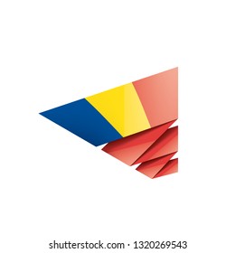 Romania flag, vector illustration on a white background