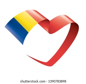 Romania flag, vector illustration on a white background