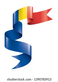 Romania flag, vector illustration on a white background