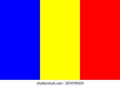 Romania flag vector illustration. Romanian national symbol.