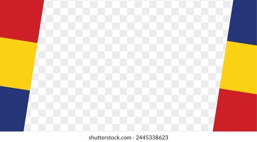 Onda de bandera de Rumania aislada en png o Ilustración vectorial de fondo transparente.