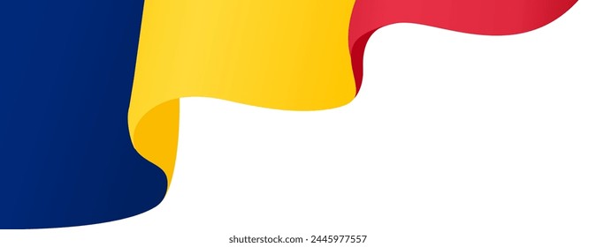 Romania flag wave isolated on png or transparent background vector illustration.