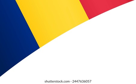 Romania flag wave isolated on png or transparent background vector illustration.