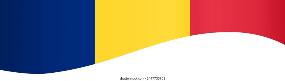 Romania flag wave isolated on png or transparent background vector illustration.