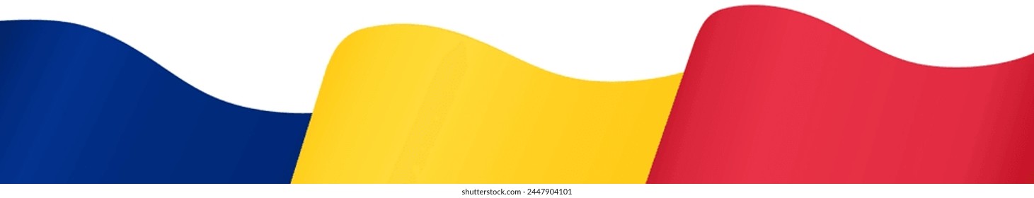 Romania flag wave isolated on png or transparent background vector illustration.