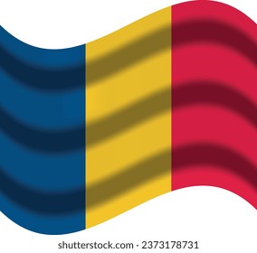 romania flag with wind icon