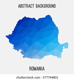 Romania in geometric polygonal style.Abstract tessellation,modern design background. Vector illustration