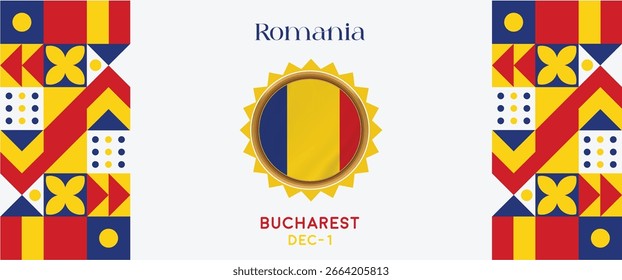 Romania gold with geometric Pattern