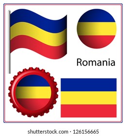 romania graphic set against white background, vector art illustration; image contains transparency