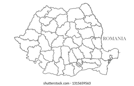 Romania gray line map