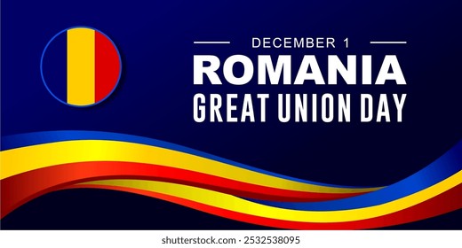 Romania Great Union Day 1 December , Vector illustration of happy Romania Great Union day