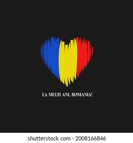 Romania Great Union Day Logo Icon Badge Heart Symbol