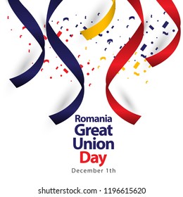 Rumania Great Union Day Vector Template Design Illustración