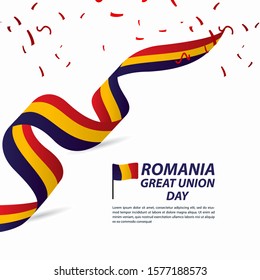 Romania Great Union Independence Day Celebration Banner Vector Template Design Illustration