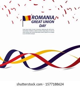 Romania Great Union Independence Day Celebration Banner Vector Template Design Illustration