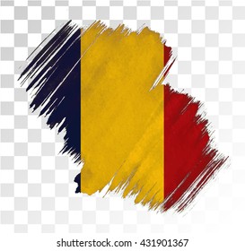 Romania Grunge Texture Flag.