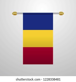 Romania hanging Flag