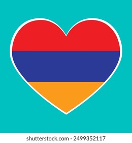 Icono del corazón de Rumania. bandera en el corazón . Ilustración vectorial