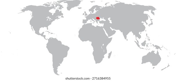 Rumania destacada en el diseño del Vector del mapa mundial