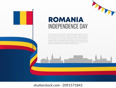 Romania independence day background banner poster for national celebration on december 1 st.