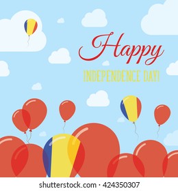 Romania Independence Day Flat Patriotic Design. Romanian Flag Balloons. Happy National Day Romania Vector Patriotic Design. Celebration Balloons Patriotic Design.