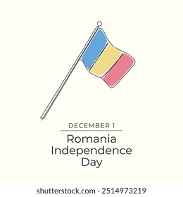 Romania Independence Day vector design template good for celebration usage. Romania Independence Day design. continuous line drawing. eps 10.