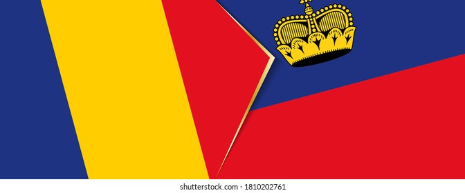 Banderas de Rumania y Liechtenstein, dos banderas vectoriales símbolo de relación o enfrentamiento.