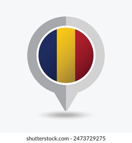 Romania Location Pin Icon Vector Illustration