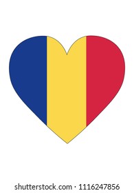 Romania Love Flag