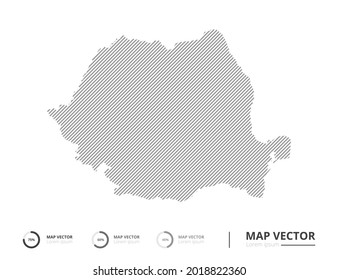 Romania map abstract line gray on white background vector for presentation. Creative concept for infographic.
