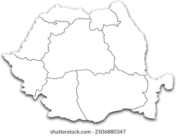 RUMANÍA MAPA CON DIVISIONES ADMINISTRATIVAS