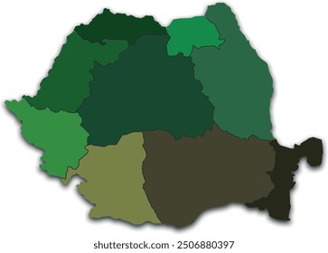 ROMANIA MAP WITH ADMINISTRATIVE DIVISIONS