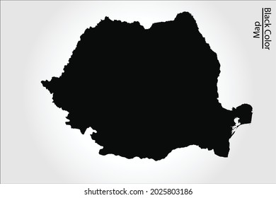 Romania map black Color on Backgound