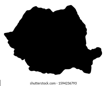 Romania Map Black Silhouette Vector illustration Eps 10