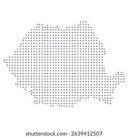 Romania map dotted pattern design purple circle